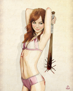 vertical-tiger:  Awesome art prints: “Slaughterhouse Starlets” by Keith P. Rein 