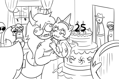 ask-the-party-god:happy birthday to me, jake, dave, dirk, rose, roxy, davepeta and jasprose! this we