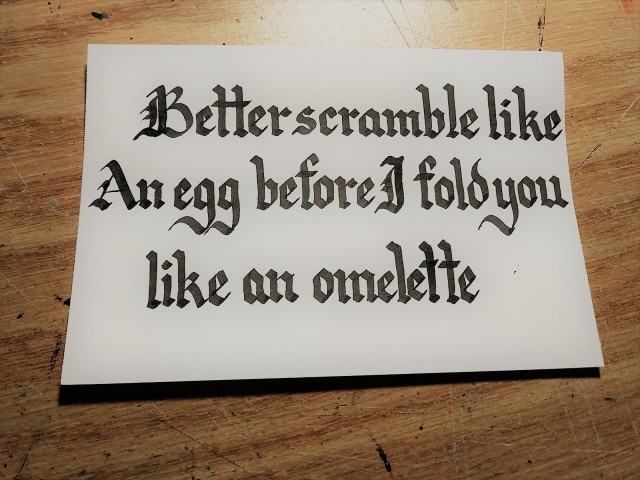 Meme and Shitpost Calligraphy Cue Card Commissions 