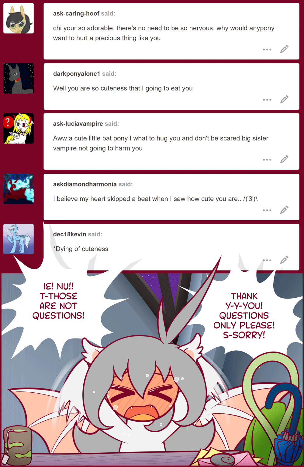 ask-laichi:“R-rainbow hair??…” This one’s a little sadder but we end with
