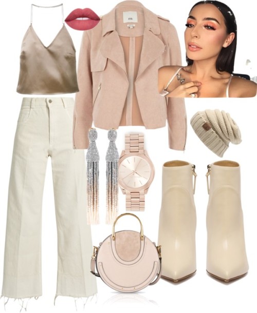 Spring spring come out & play. by sam-petit featuring high-waisted jeans
Casasola halter crop top / River Island motorcycle jacket / Rachel Comey high-waisted jeans / Short boots, $730 / Chloé suede handbag, $1,960 / Oscar de la Renta clip earrings,...