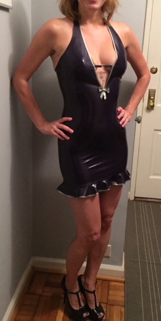 A latex dress always makes for the hottest of dates.