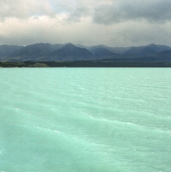 ndunning:  Psychedelic lakes and piercing mountains in the South Island of New Zealand. 