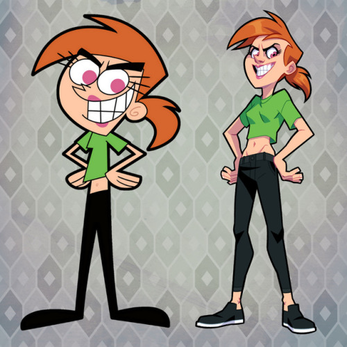 weatherweary:Redraw designs of a few of my favorite Fairly Odd Parents characters. Enjoy. :)