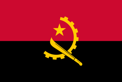 Angola’s flag features a machete and a star and…half-circle of a gear? The gear represe