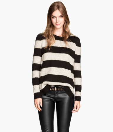 sexyinleather: H&M Knitted jumper - Check this out! Knitted jumper in soft yarn containing some 