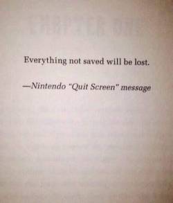 Everything not saved will be lost. Surprisingly deep, for a video