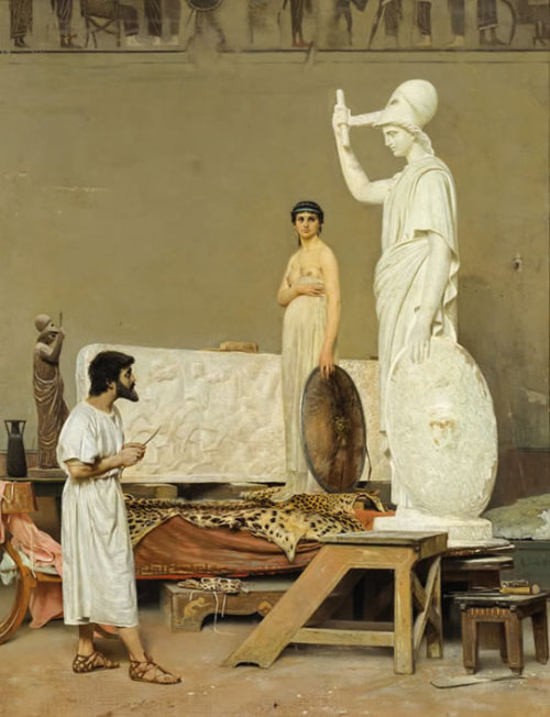  Phidias sculpting the statue of Minerva for the Parthenon by Raffaello Sorbi, 1869