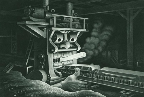 talesfromweirdland:I’ve featured some machine illustrations by Russian/American artist, Boris Artzyb