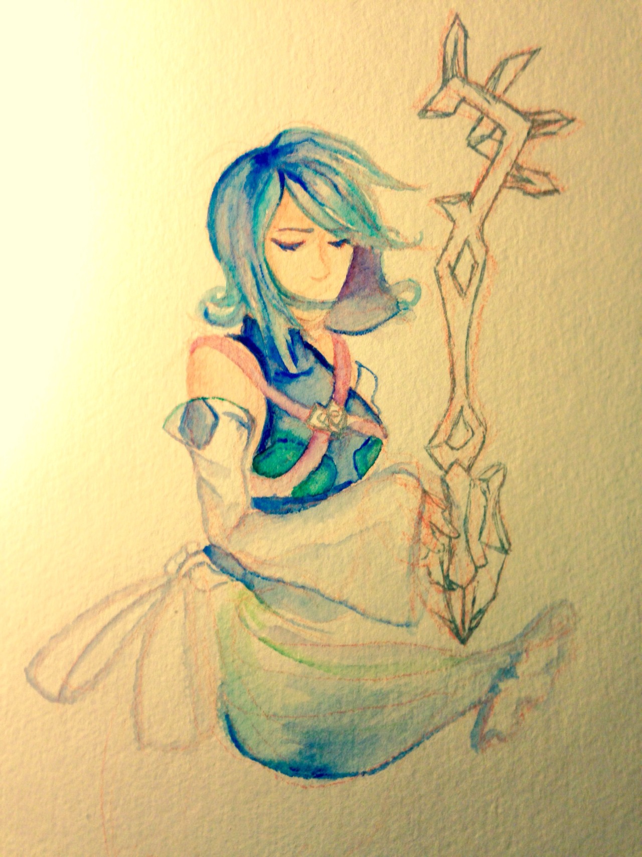 shadamy4lif3:  Day 2 Aqua  It’s midnight but whatever at least I got the drawing