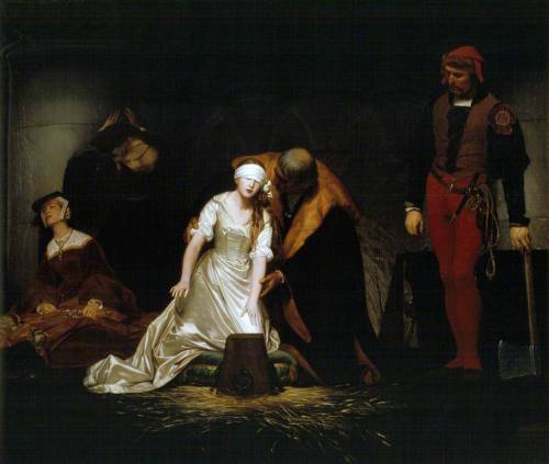 centuriespast:  The Execution of Lady Jane Grey by Paul Delaroche Date painted: c.1834 Oil on canvas, 46 x 53 cm Collection: City of London Corporation 