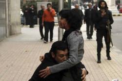 kitaab-e-dil:  schizophrenic-jim: An Egyptian activist Shaimaa El Sabbagh’ been shot dead by the police, down town, Cairo on Saturday. while her husband trying to hold her before falling down. P.s the husband had been arrested.  The saddest picture