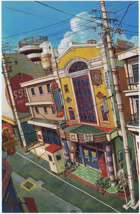 3lix13:  …some environment concept art from Tekkonkinkreet - adapted from the manga, &ls