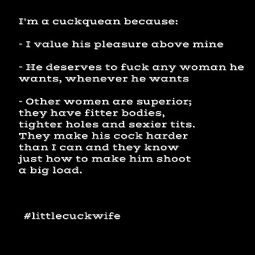 cuckedwife: Cuckquean learn your place and worship the superior woman that makes your husband hard j