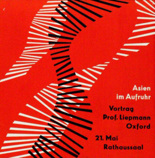 Otl Aicher, Poster &amp; Flyer for Volkshochschule, adult evening classes, 1953-56. Ulm, Germany.Via