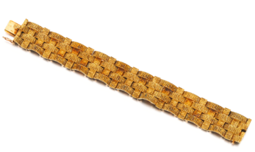 Gold textured basketweave bracelet, Boucheron, c. 1970s (at Sotheby’s)