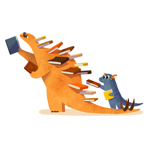 bonniepangart: Book Dinosaurs Posting on Tumblr my art in the past few months.