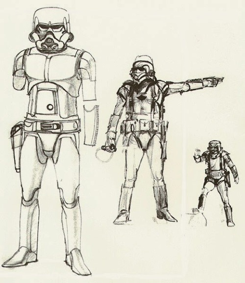 Stormtrooper concept art by Ralph McQuarrie. STAR WARS (1977).