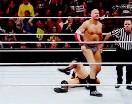 mithen-gifs-wrestling:  Cesaro’s “Wait a sec, I am legit super-dizzy, whoa”