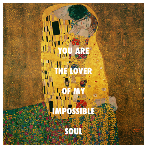 sufjanstevensarthistory:Gustav Klimt, The Kiss (1918) / Sufjan Stevens, Impossible So