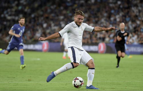 Ciro Immobile scores the third goal for Italy against Israel