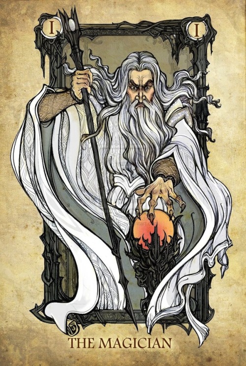 becausemagichappens: outlawelvenprince: Some LORD OF THE RINGS Tarot Major Arcana cards, makes me wa