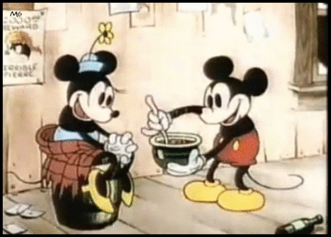 mothgirlwings:  Mickey rescues Minnie Mouse from a blizzard in “The Klondike Kid” (1932)
