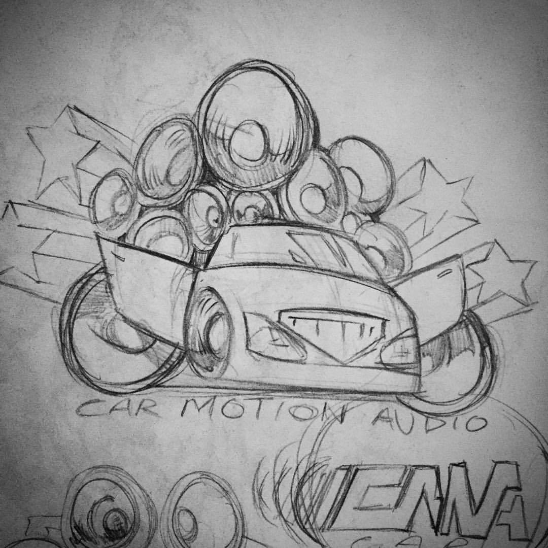illustration love! — My sketch of a car audio company from back in the...