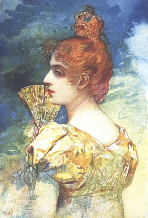 Illustration de la fille aux yeux d’or, par Honoré de Balzac.(1799-1850).Art by Henry Gervex.
