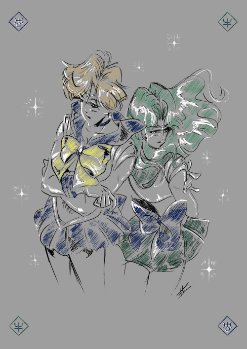 Sailor Uranus and Sailor Neptune - Fran Reyes