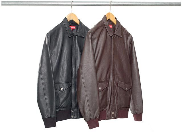 supreme leather bomber jacket
