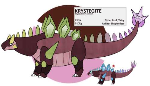 KENTAROTThe Plated PokemonType: Rock/FairyAbility: Thagomizer*Height: 3′07″/1.1mWeight: 213.8lbs/97k