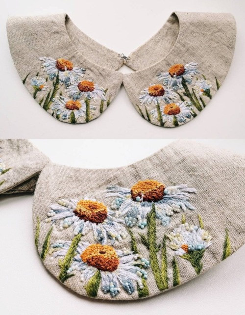sosuperawesome:Embroidered Collars / Brooches Chaika Crafts on Etsy