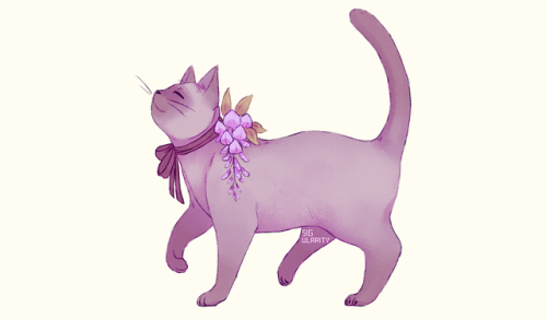 sig-ularity: Some cute cats with flowers that I did for practice.