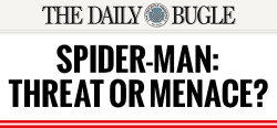 thedailybugle:  An Editorial from Daily Bugle publisher J. Jonah Jameson Last night, I walked out of the 6-train at 96th Street, only to be greeted by a freshly painted graffiti tag of a large red spider painted on a wooden construction fence. Generally,