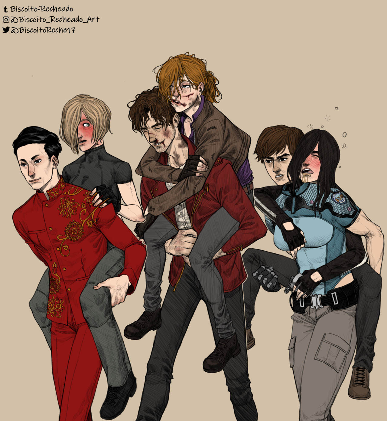 Just a funny idea that i had a while ago about my genderbend version of Resident Evil, where Leon (Lara? Lana?...) really likes piggyback #resident evil#re4#re vendetta#reid #resident evil vendetta  #resident evil infinite darkness  #resident evil 4 #claire redfield#Chris Redfield #leon scott kennedy #ada wong#genderswap#genderbend#rule 63#r63#femal version#male version#character art#game#horror#piggyback#capcom#fanart#art#ilustration