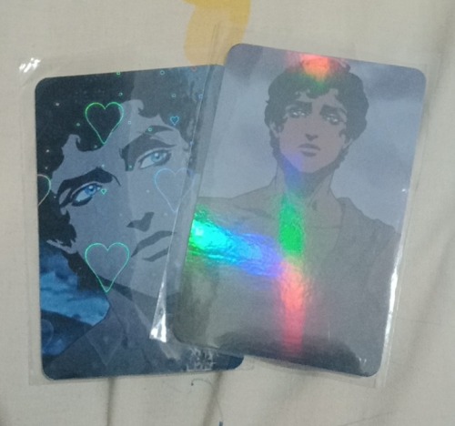THEY'RE HEERREEEEE!!!! My Hologram Photocards Of Heron And Hermes. OF COURSE I HAAADDD TO GET BOTH RAINBOW