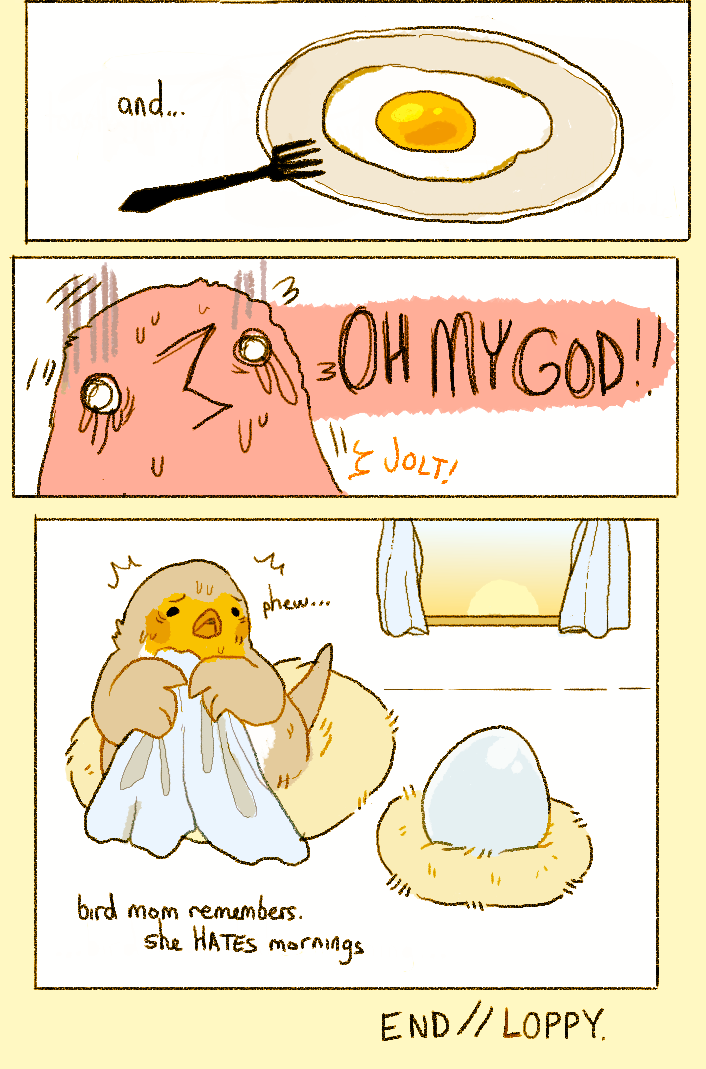 loppyrae:  the dream is over. do your best, bird mom.   see &gt; .&lt;also