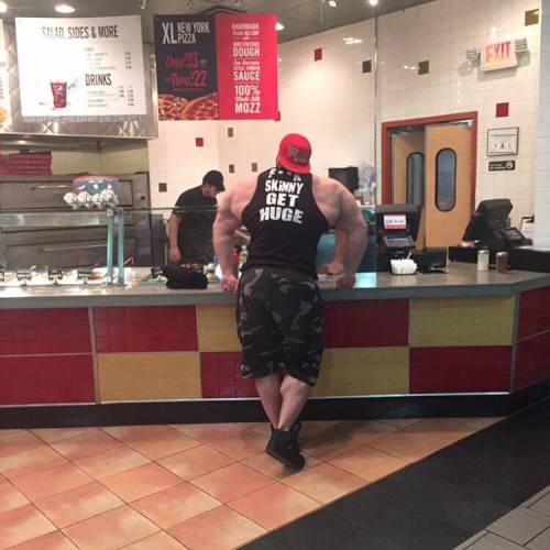 deadlifts-and-derrida:  “What’ll you have, sir?” “Everything.” “I’m sorry….?” “You heard me. Everything. As in, all the food you have back there.” “Sir, I….” “You what.” “……right away, sir.” 
