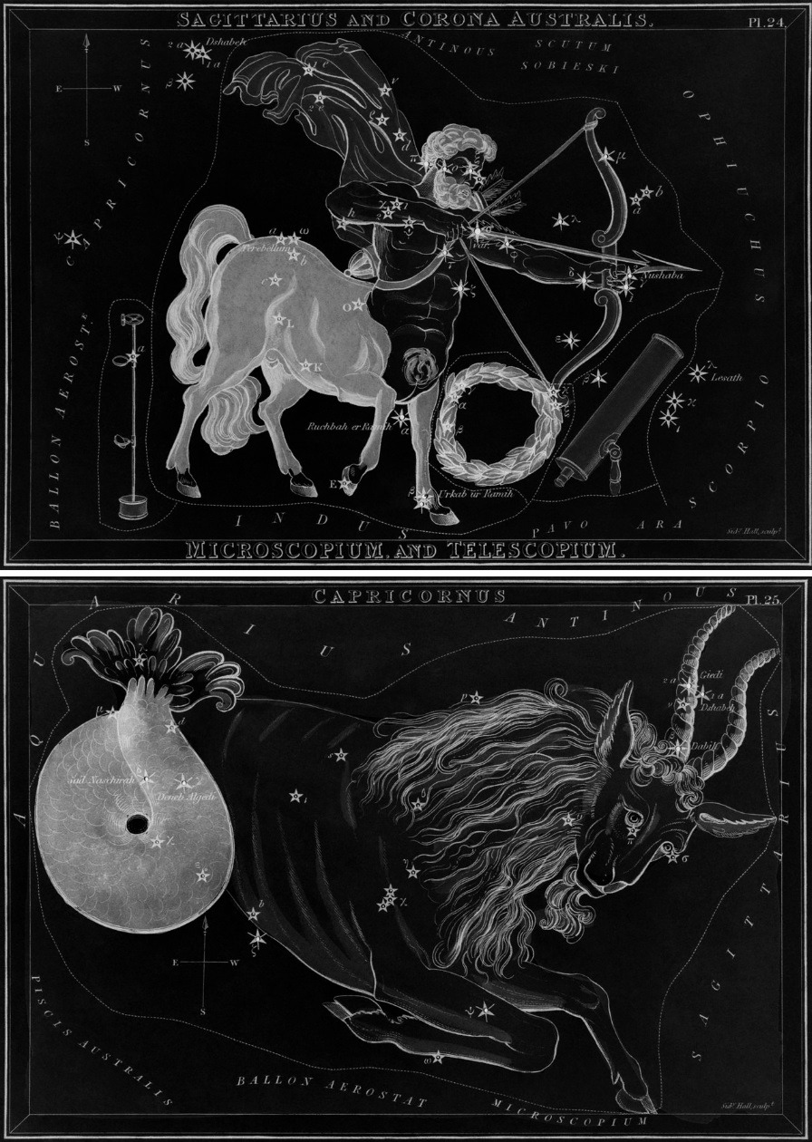 chaosophia218:   Sidney Hall - Signs of the Zodiac, “Urania’s Mirror”, 1824.