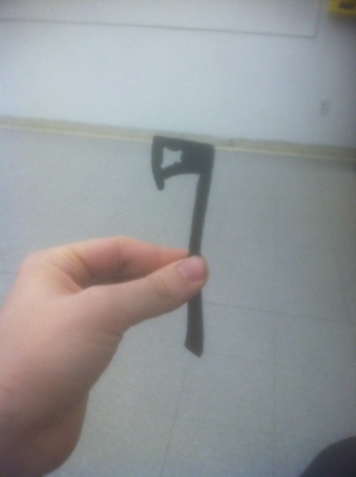 safmalco: First prototype of the BottleAxe, and some process photos of the mold making of the skull 