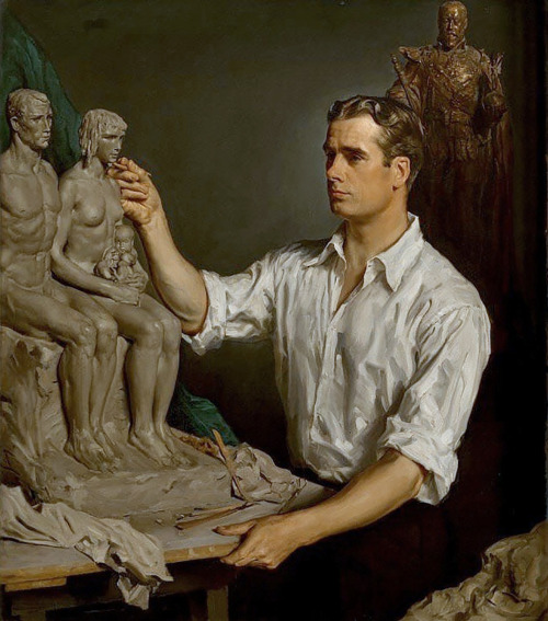 “Portrait of Bryant Baker” (American sculptor), c.1925 by Sidney Edward Dickinson (1890&