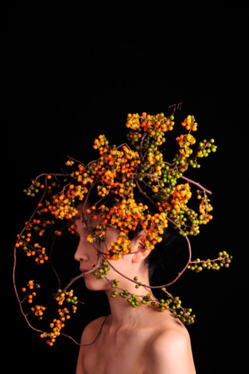 In awe of these extraordinary floral “hairdressing” arrangements from Japanese artist Ta