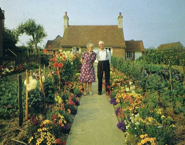 intothewildfire:     This elderly couple took a photo in their small garden outside