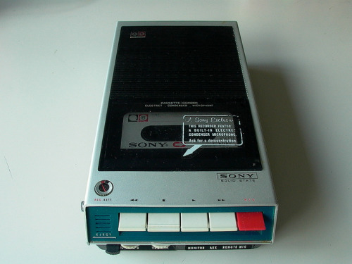npylog:  Vintage Sony Cassette Player (1960’s) by thegreatexperimentalaccount on Flickr.