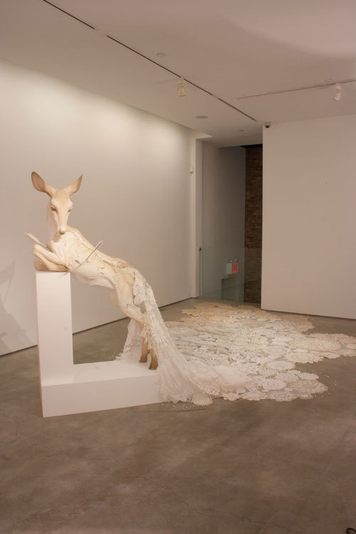 goldenwallen:  1- The White Hind (The Bride)Stoneware based mixed media sculpture68 x 50 x 18 inches | 173 x 127 x 46 cm 2-In Bocca al LupoStoneware based mixed media sculpture56 x 84 x 24 inches | 142 x 213 x 61 cm  It’s never a bad day to have