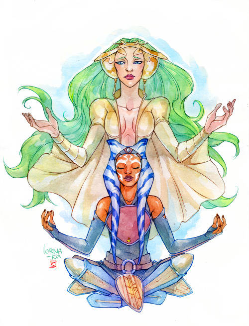 lorna-ka:Ahsoka and the Daughter,  commissioned by @studaslop (: I had such a blast workin