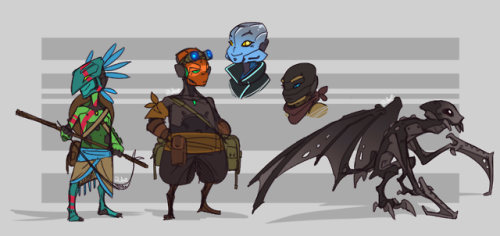 just-rube: Matoran different folk in all shapes and sizesleft to right: Kongu, Nuparu, Nireta, 