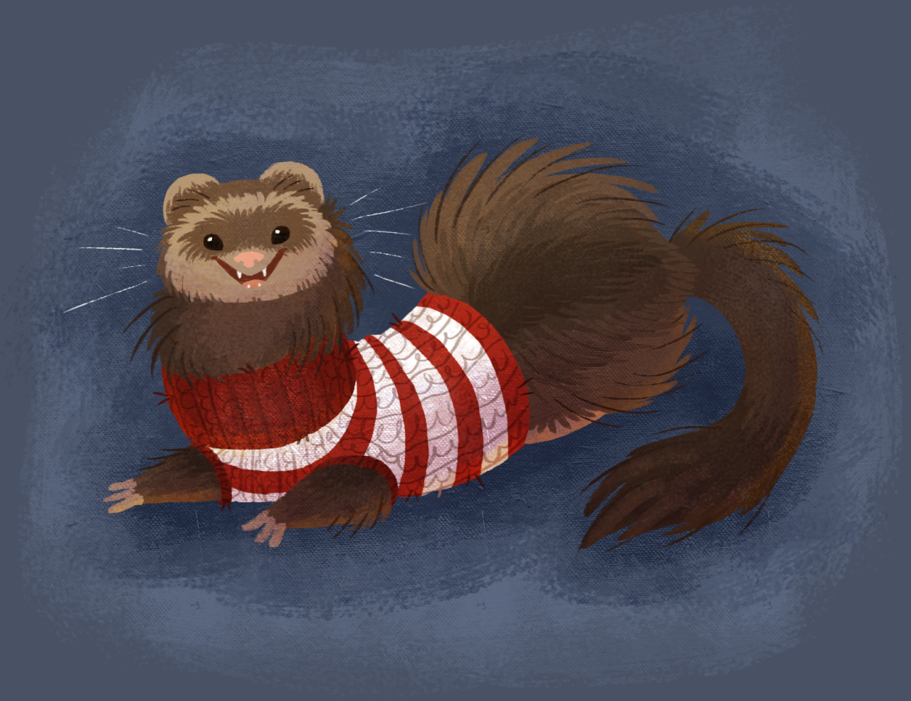 ninidoodles:  googling ferrets in sweaters was a wise decision   my kind~ &lt;3