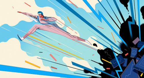 Illustration for The New York Times for the article “why people love to jump off cliffs” Thanks to A